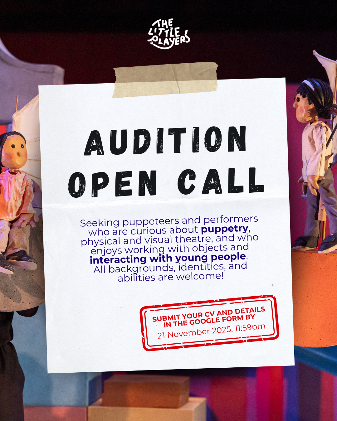 Audition Open Call Visuals | The Finger Players